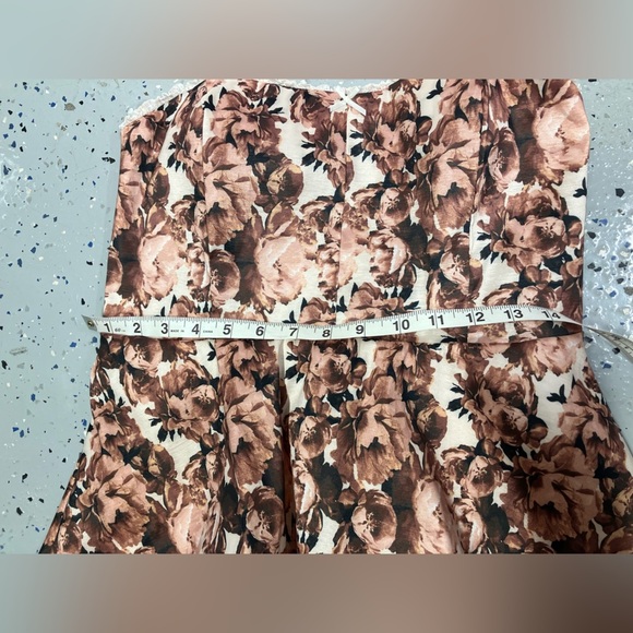 Altar’d‎ State Clover Floral Bubble Dress in Brown Mini Strapless Large New - Picture 11 of 12